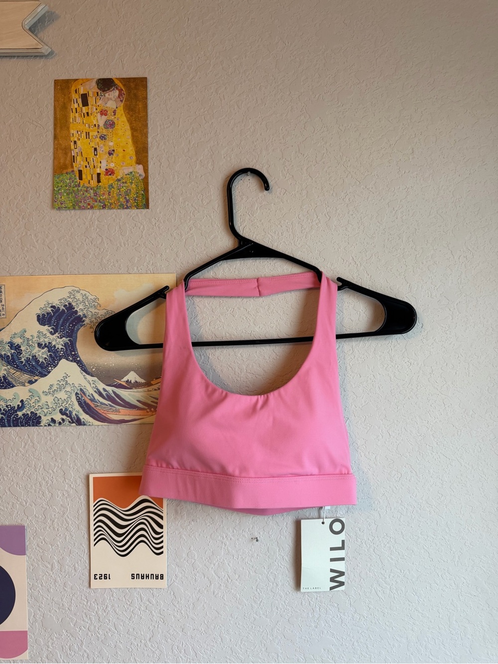 NWT Wilo The Label Pink Scoop-Neck Sports Bra size XS